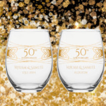 Elegant Golden 50th Anniversary Personalized Gift