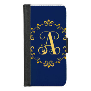 Elegant Golden A Letter Monogram iPhone 8/7 Wallet Case