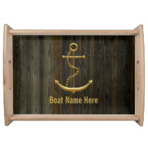 Elegant Golden Anchor Rustic Dock Wood Modern
