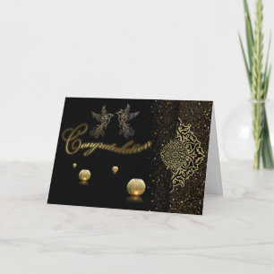 elegant golden and black congratulatory card