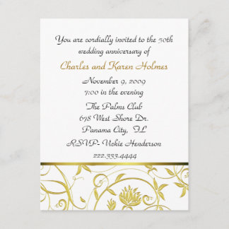 Elegant  Golden Anniversary Invitation