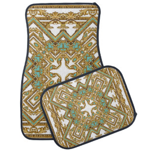 Elegant golden baroque, ornamental design. car floor mat
