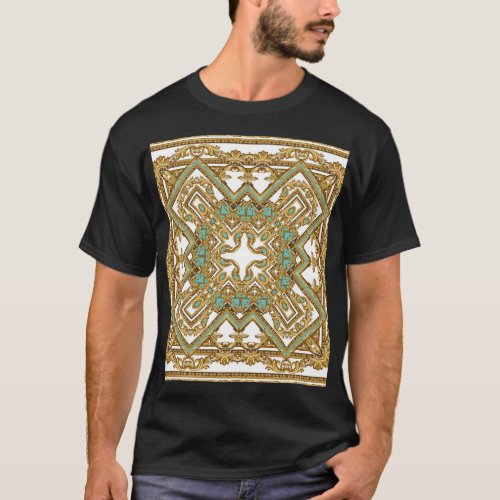 Elegant golden baroque ornamental design T_Shirt