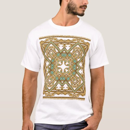 Elegant golden baroque ornamental design T_Shirt