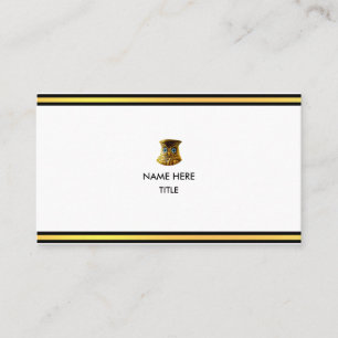 Elegant Golden & Black Stripes on White Business Card