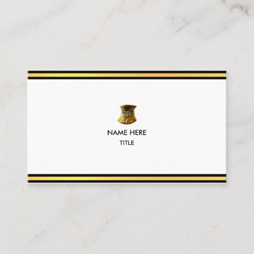 Elegant Golden  Black Stripes on White Business Card