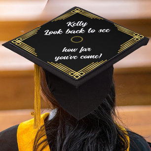 Elegant Golden Border Cap Topper -  Graduation