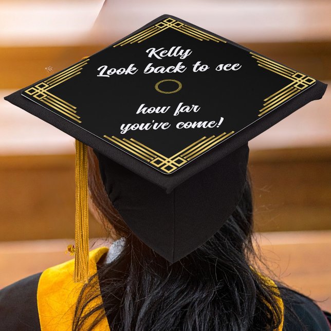 Elegant Golden Border Cap Topper -  Graduation (Creator Uploaded)