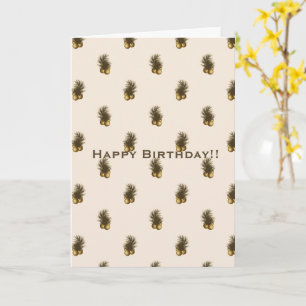 Elegant Golden Botanical Kitchen Tea Towel Tropica Card