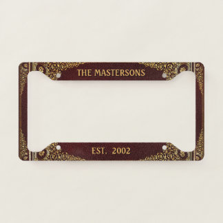 Elegant golden-brown (customizable)  license plate frame