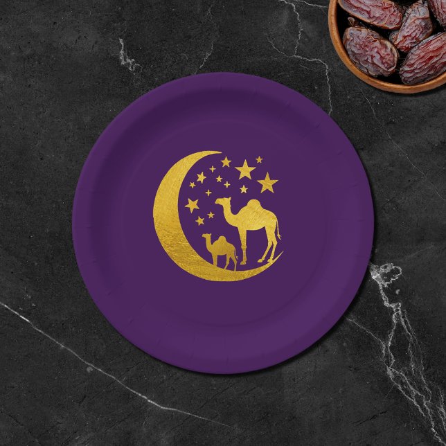 Elegant Golden Camel  Paper Plates (Creator Uploaded)