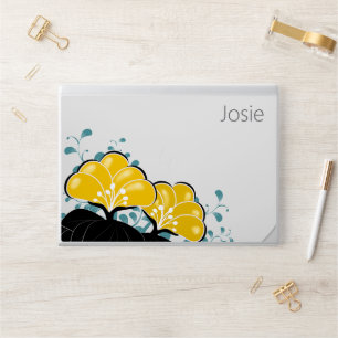 Elegant Golden Camellias Add Name HP Laptop Skin