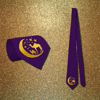 Elegant Golden Camels Neck Tie