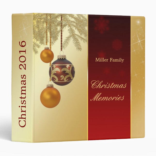 Elegant Golden Christmas Binder (Front/Spine)