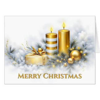 Elegant Golden Christmas Decoration Card