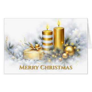 Elegant Golden Christmas Decoration Card