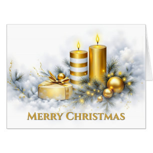 Elegant Golden Christmas Decoration Card