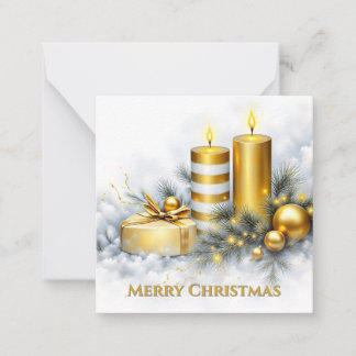 Elegant Golden Christmas Decoration Note Card