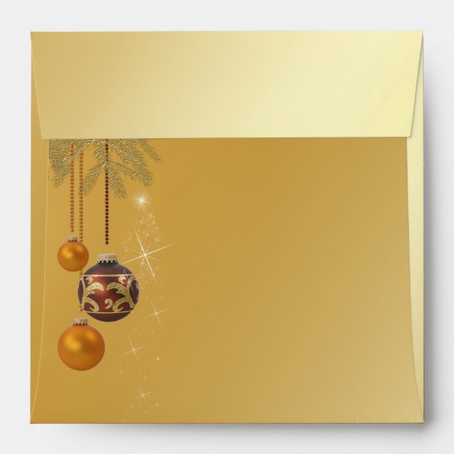 Elegant Golden Christmas Envelope (Back (Top Flap))