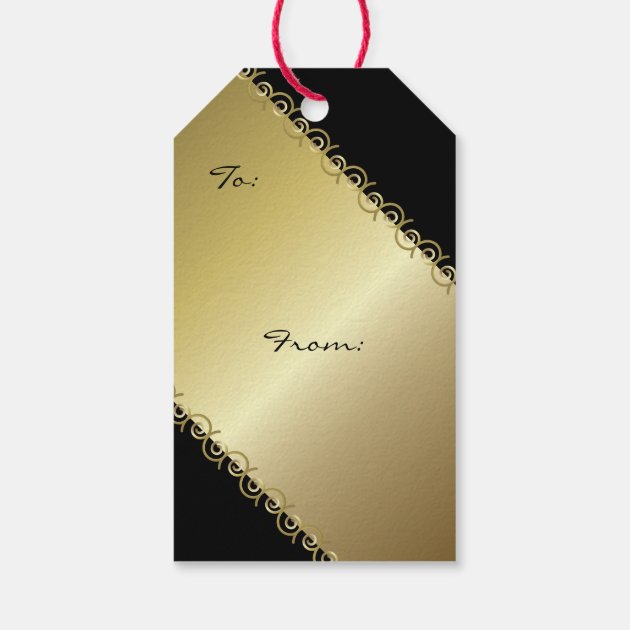 Elegant Golden Christmas Gift Tags