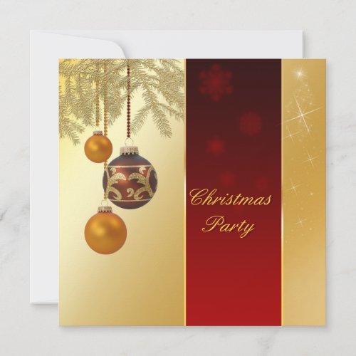 Elegant Golden Christmas Invitation