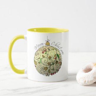 Elegant Golden christmas ornaments MUG