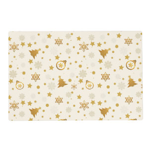 Elegant Golden Christmas Pattern Placemat