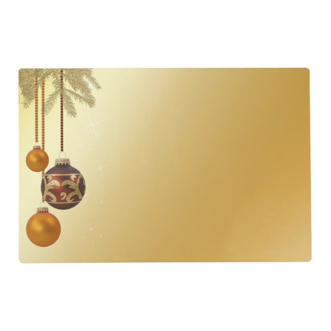 Elegant Golden Christmas Placemat (Front)