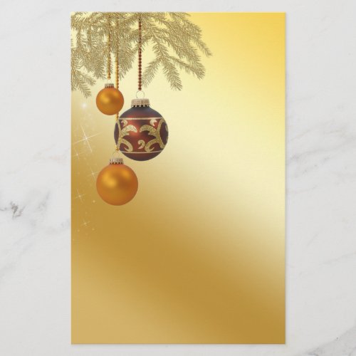 Elegant Golden Christmas Stationery