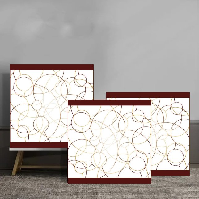 Elegant Golden Circle Geometry Pattern Ceramic Tile (Creator Uploaded)