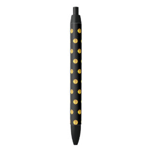 Elegant Golden Confetti Pattern on Black Pen
