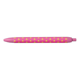 Elegant Golden Confetti Pattern on Pink Pen