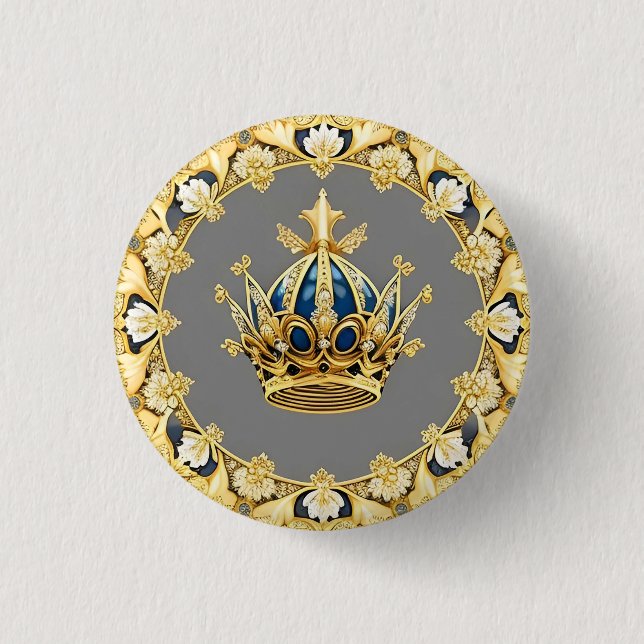 Elegant Golden Crown Button (Front)