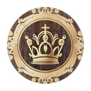 Elegant Golden Crown Cutting Board