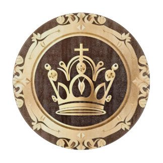 Elegant Golden Crown Cutting Board