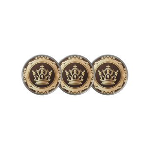 Elegant Golden Crown Golf Ball Marker