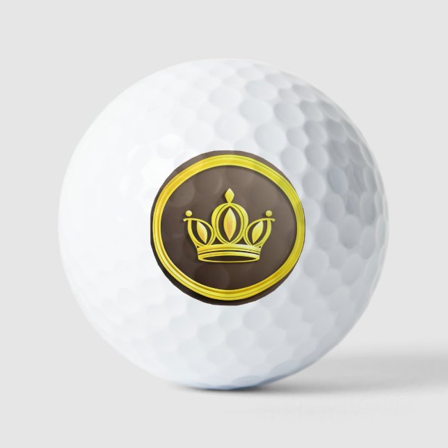 Elegant Golden Crown Golf Balls (Front)