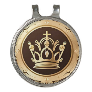 Elegant Golden Crown Golf Hat Clip