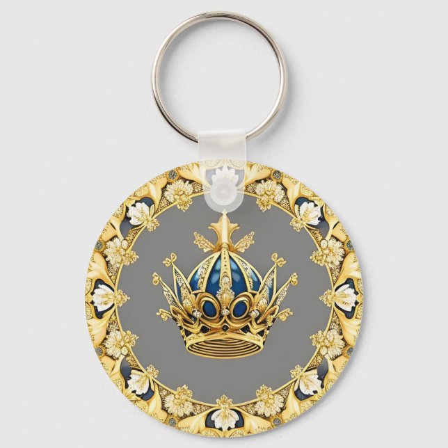 Elegant Golden Crown Keychain (Front)