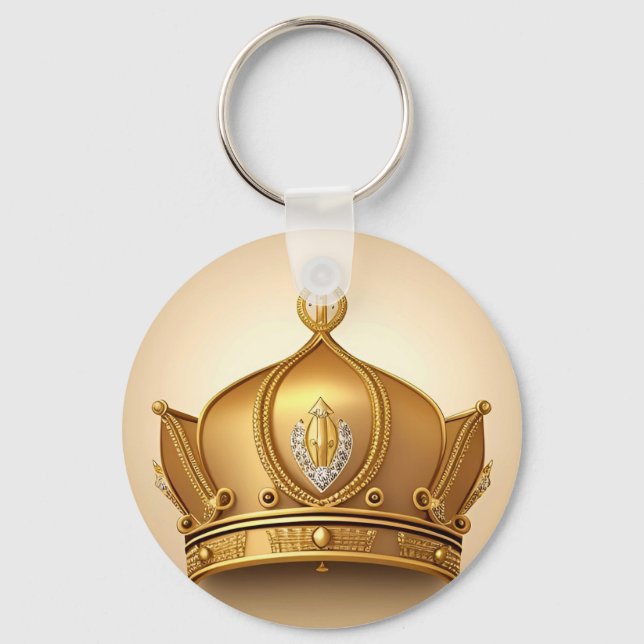 Elegant Golden Crown Keychain (Front)