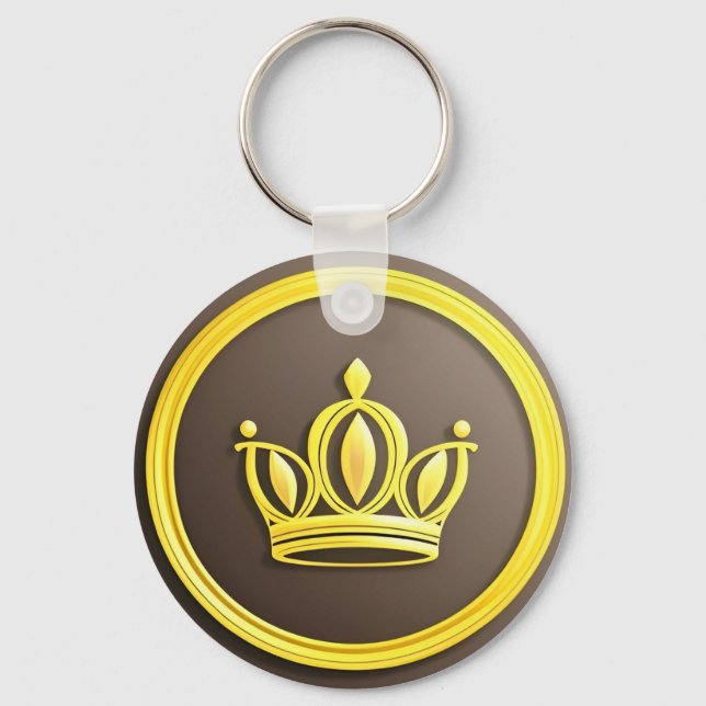 Elegant Golden Crown Keychain (Front)