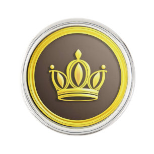 Elegant Golden Crown Lapel Pin