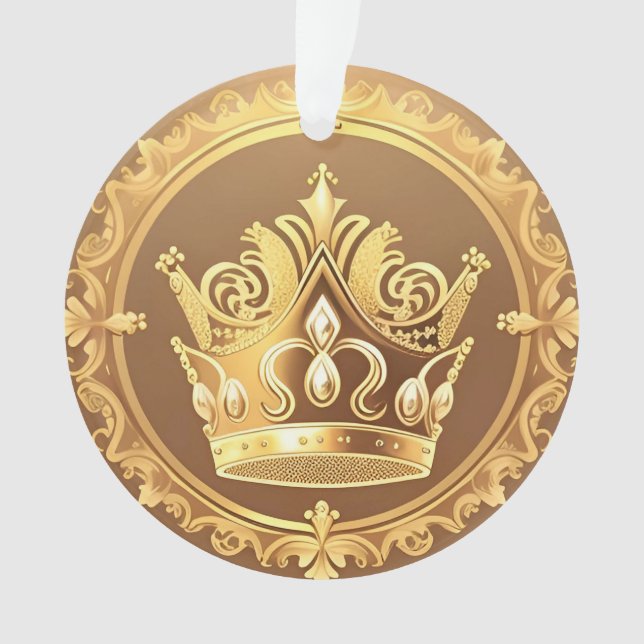 Elegant Golden Crown Ornament (Front)