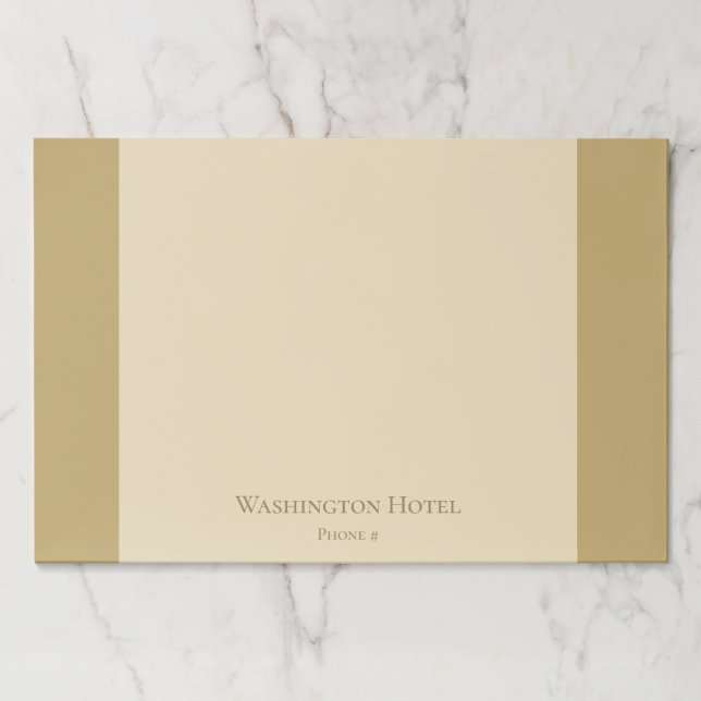 Elegant Golden Desk Notepad Paper Pad (Front)