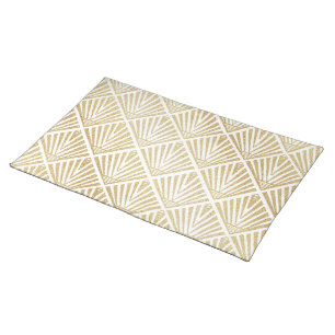 Elegant golden diamond palm art deco design cloth placemat