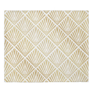 Elegant golden diamond palm art deco design duvet cover