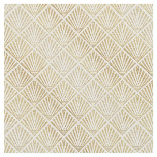 Elegant golden diamond palm art deco design fabric