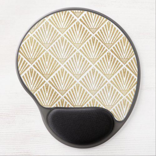 Elegant golden diamond palm art deco design gel mouse pad