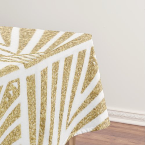 Elegant golden diamond palm art deco design tablecloth