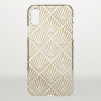 Elegant golden diamond palm art deco design iPhone x case
